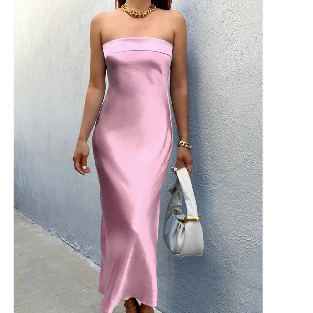 Runaway the Label Light Pink Strapless Dreess NWT